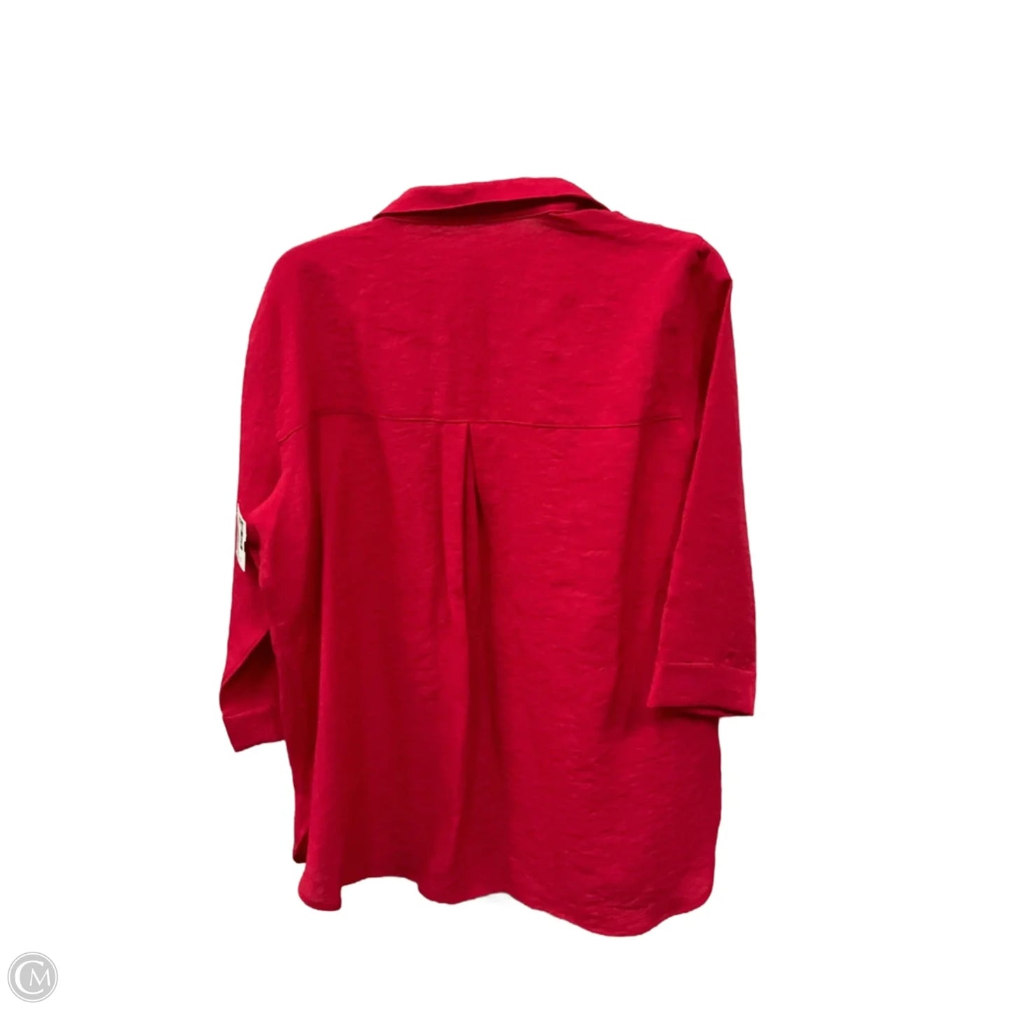 Blouse 3/4 Sleeve By John Mark In Red, Size: M