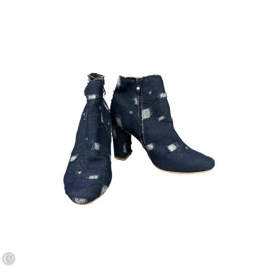 Boots Ankle Heels By Clothes Mentor In Blue Denim, Size: 8.5