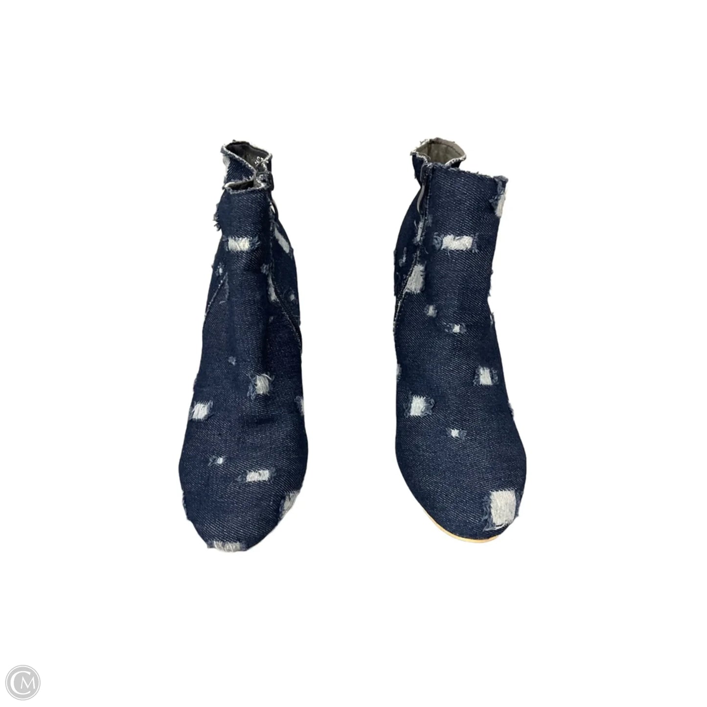 Boots Ankle Heels By Clothes Mentor In Blue Denim, Size: 8.5