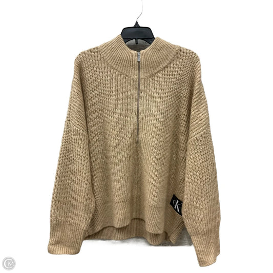 Sweater By Calvin Klein In Tan, Size: Xl