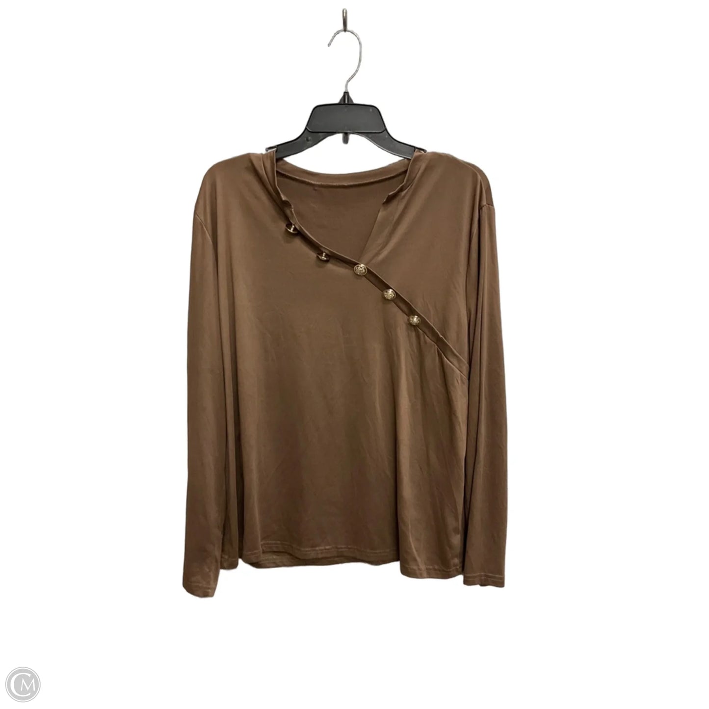 Top Long Sleeve By Clothes Mentor In Brown, Size: Xxl