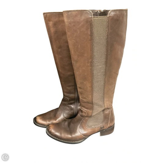 Boots Mid-calf Heels By Born In Brown, Size: 8