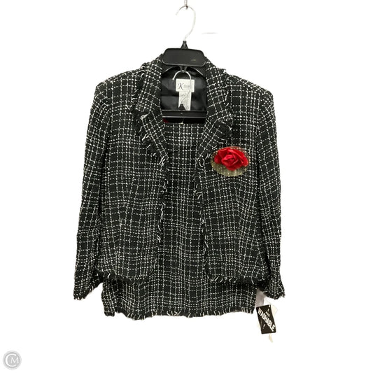 Skirt Suit 3pc By Clothes Mentor In Black & White, Size: 12