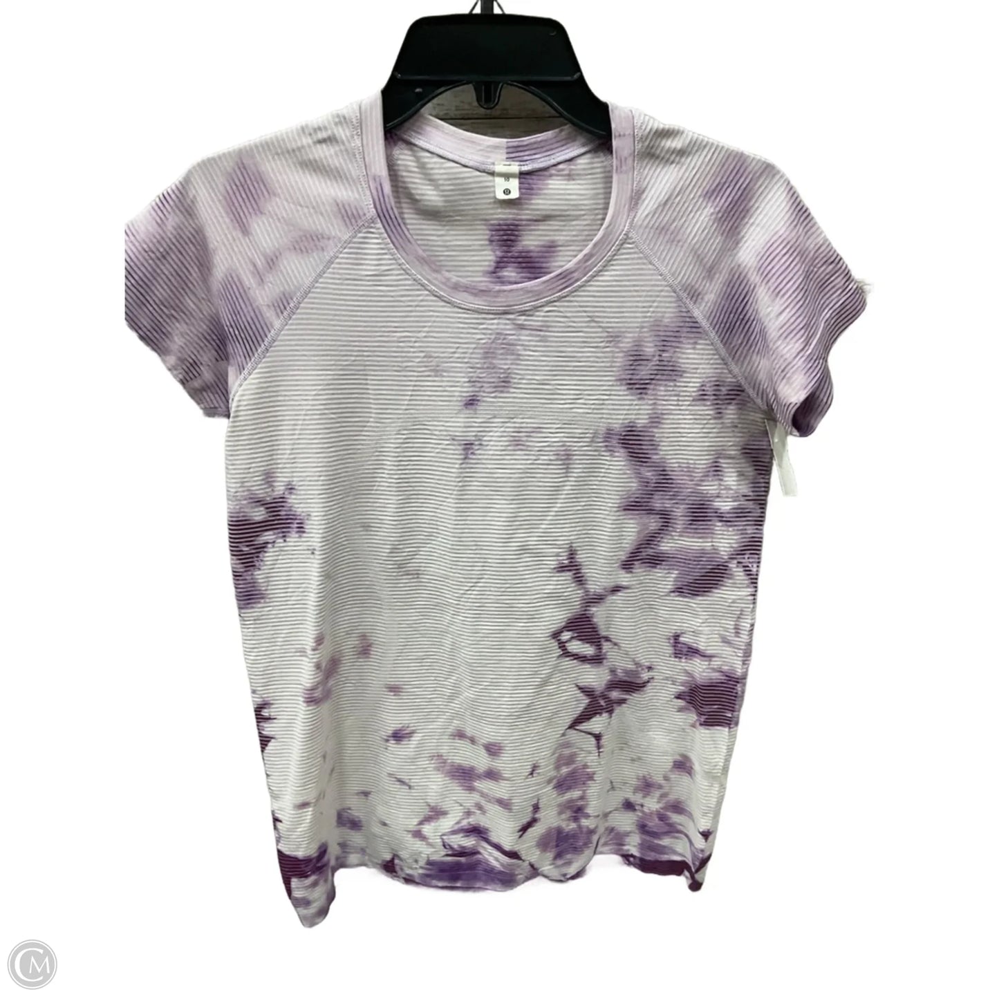 Athletic Top Short Sleeve By Lululemon In Animal Print, Size: M