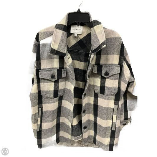 Jacket Shirt By Lucky Brand In Plaid Pattern, Size: L