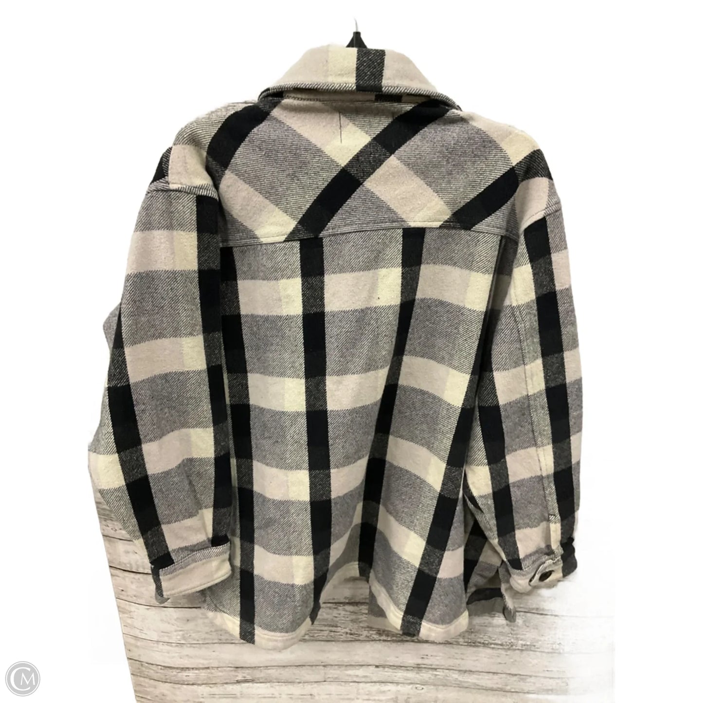 Jacket Shirt By Lucky Brand In Plaid Pattern, Size: L