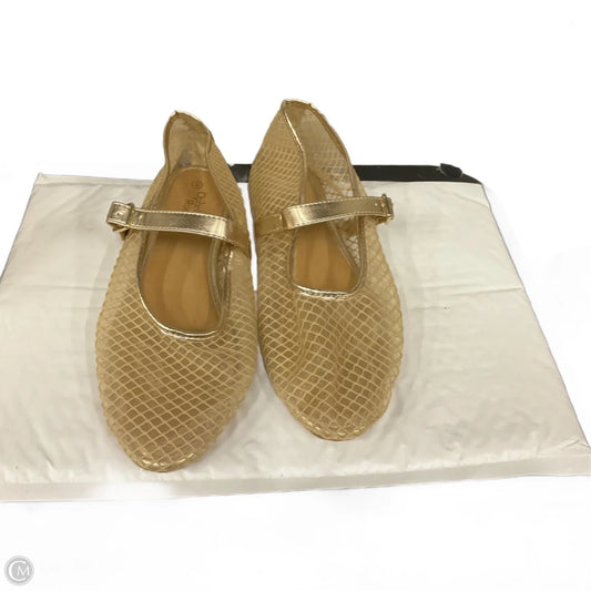 Shoes Flats By Clothes Mentor In Gold, Size: 10