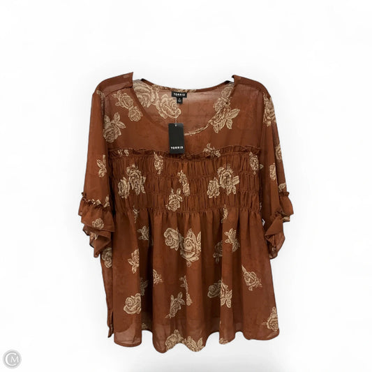 Top Short Sleeve By Torrid In Brown, Size: 2x