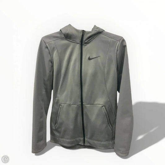 Athletic Jacket By Nike In Grey, Size: S