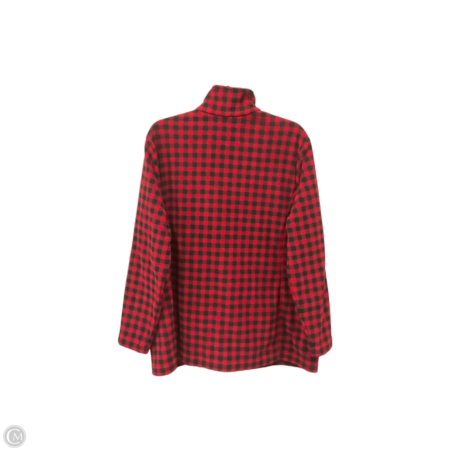 Jacket Fleece By Lands End In Checkered Pattern, Size: 1x