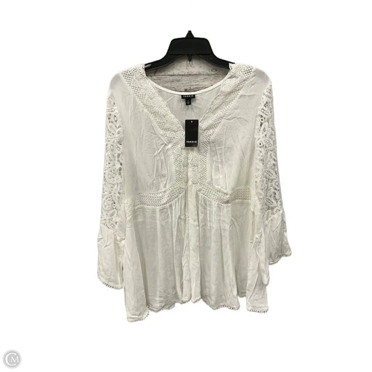 Top 3/4 Sleeve By Torrid In White, Size: 2x