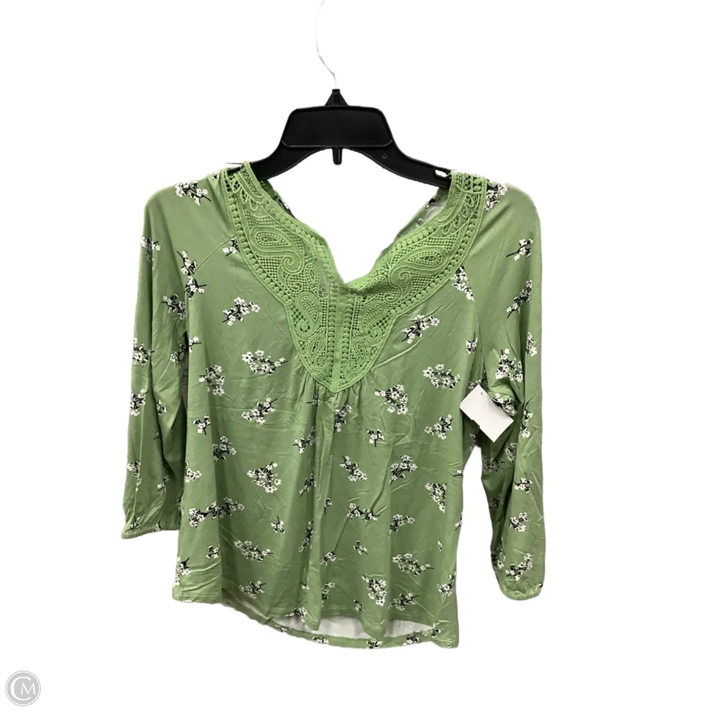 Top 3/4 Sleeve By Daniel Rainn In Floral Print, Size: S
