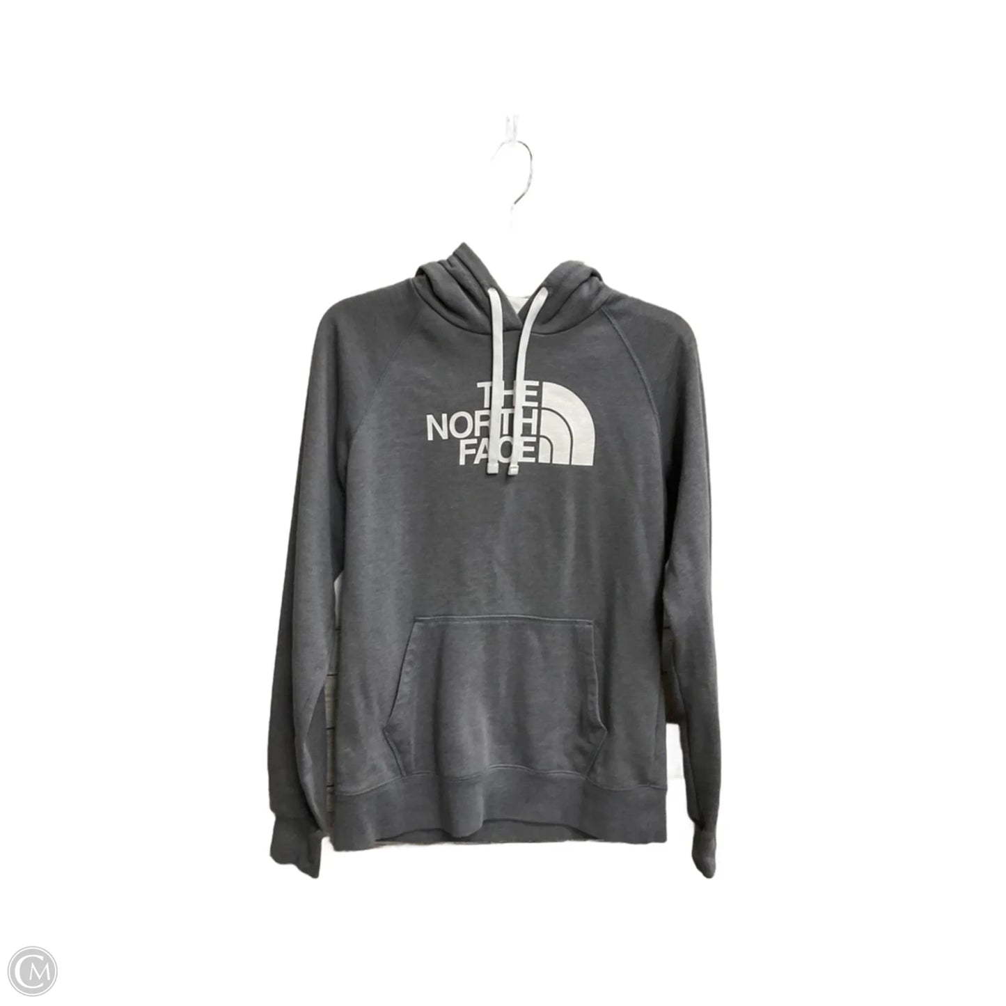 Athletic Sweatshirt Hoodie By The North Face In Grey, Size: M