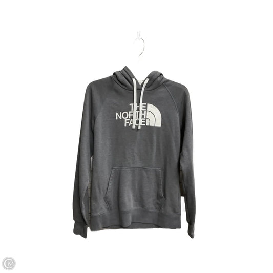 Athletic Sweatshirt Hoodie By The North Face In Grey, Size: M