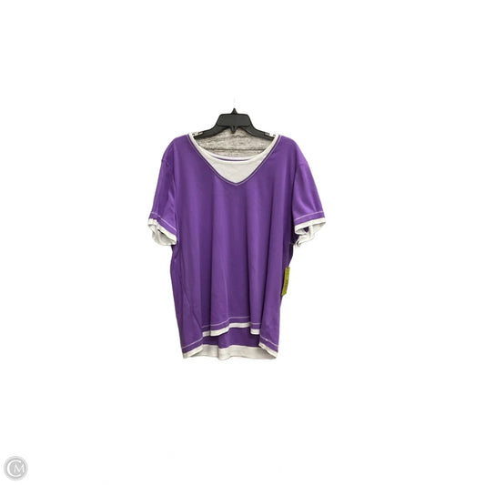 Top Short Sleeve By Made For Life In Purple, Size: 3x