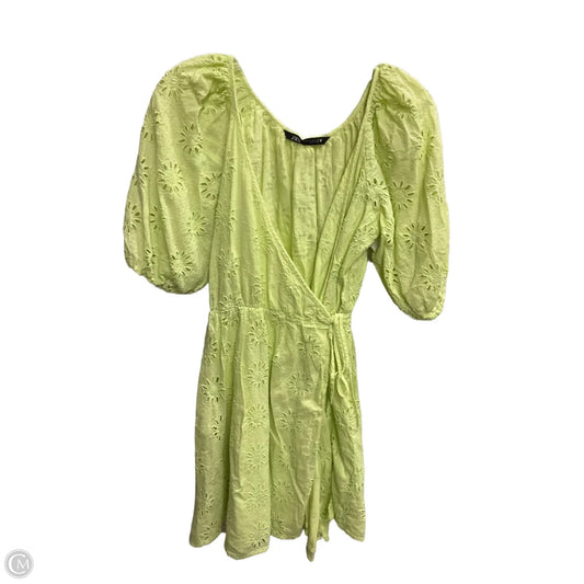 Dress Casual Midi By Zara In Chartreuse, Size: Xs