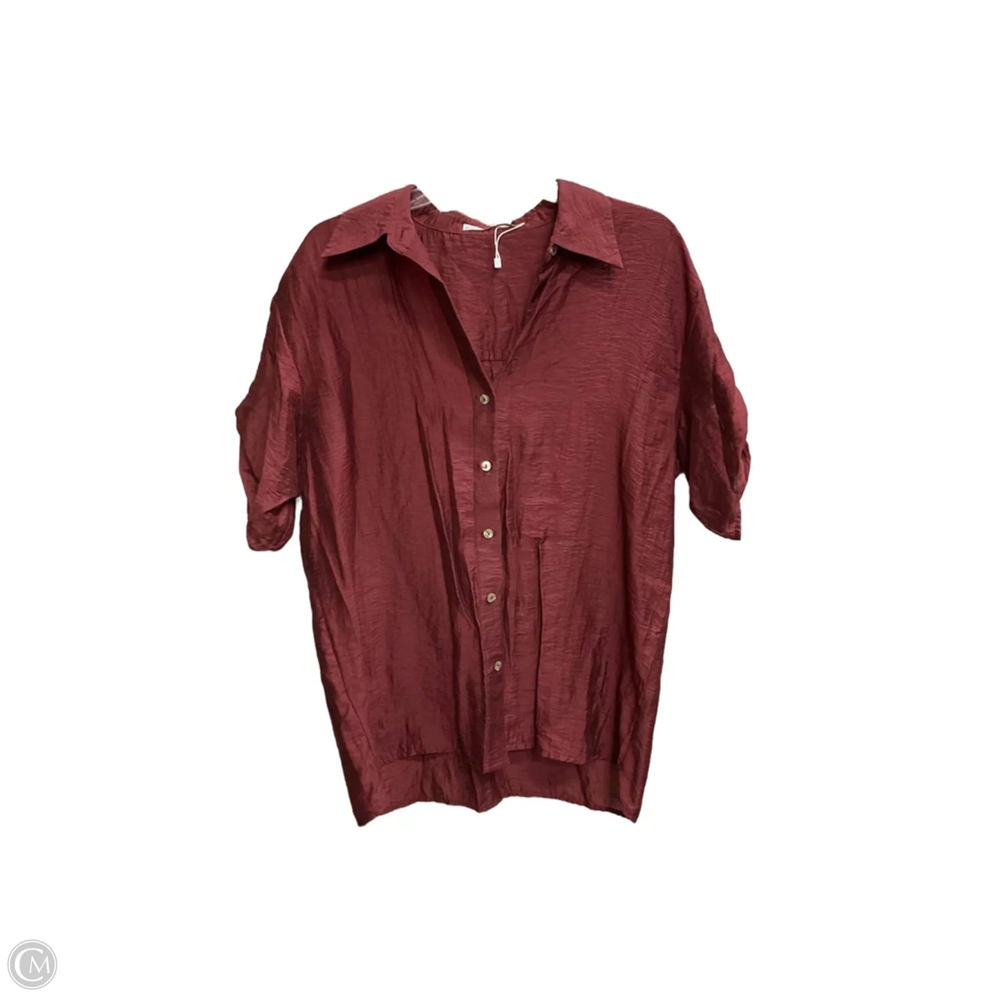 Blouse Short Sleeve By Mng In Maroon, Size: S