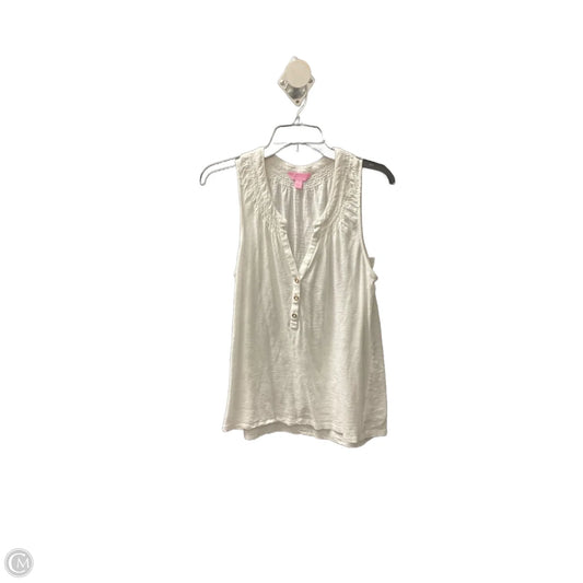Top Sleeveless Designer By Lilly Pulitzer In White, Size: L