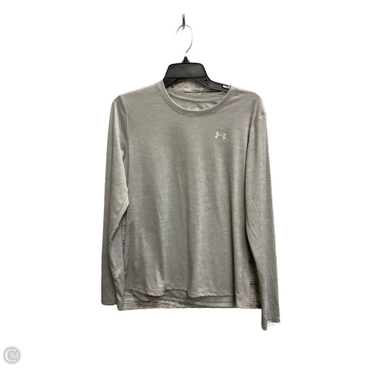 Athletic Top Long Sleeve Crewneck By Under Armour In Grey, Size: M