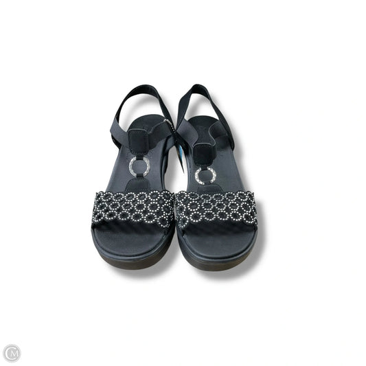 Sandals Heels Wedge By Skechers In Black, Size: 9