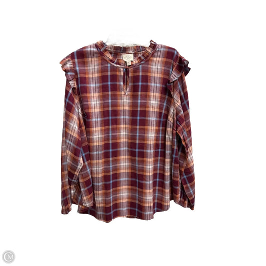Top Long Sleeve By St Johns Bay In Plaid Pattern, Size: 0x