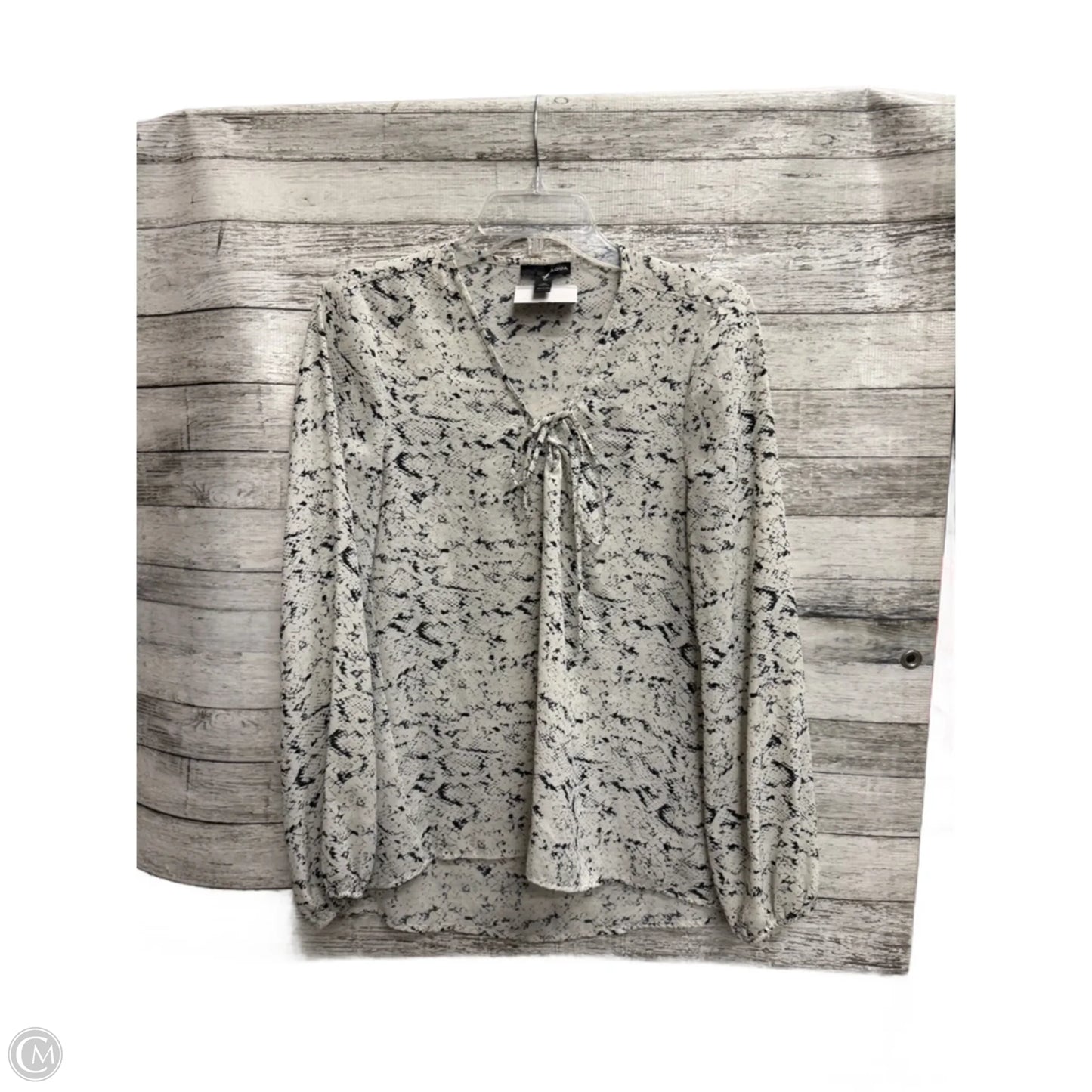 Top Long Sleeve By Aqua In Black & White, Size: M