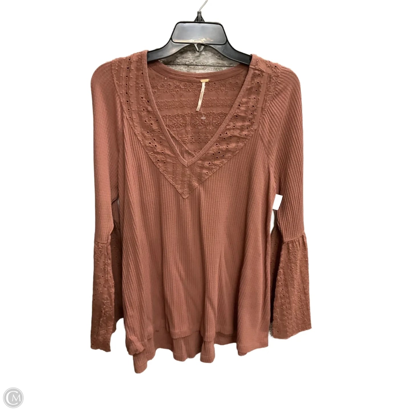 Top Long Sleeve By Free People In Brown, Size: M