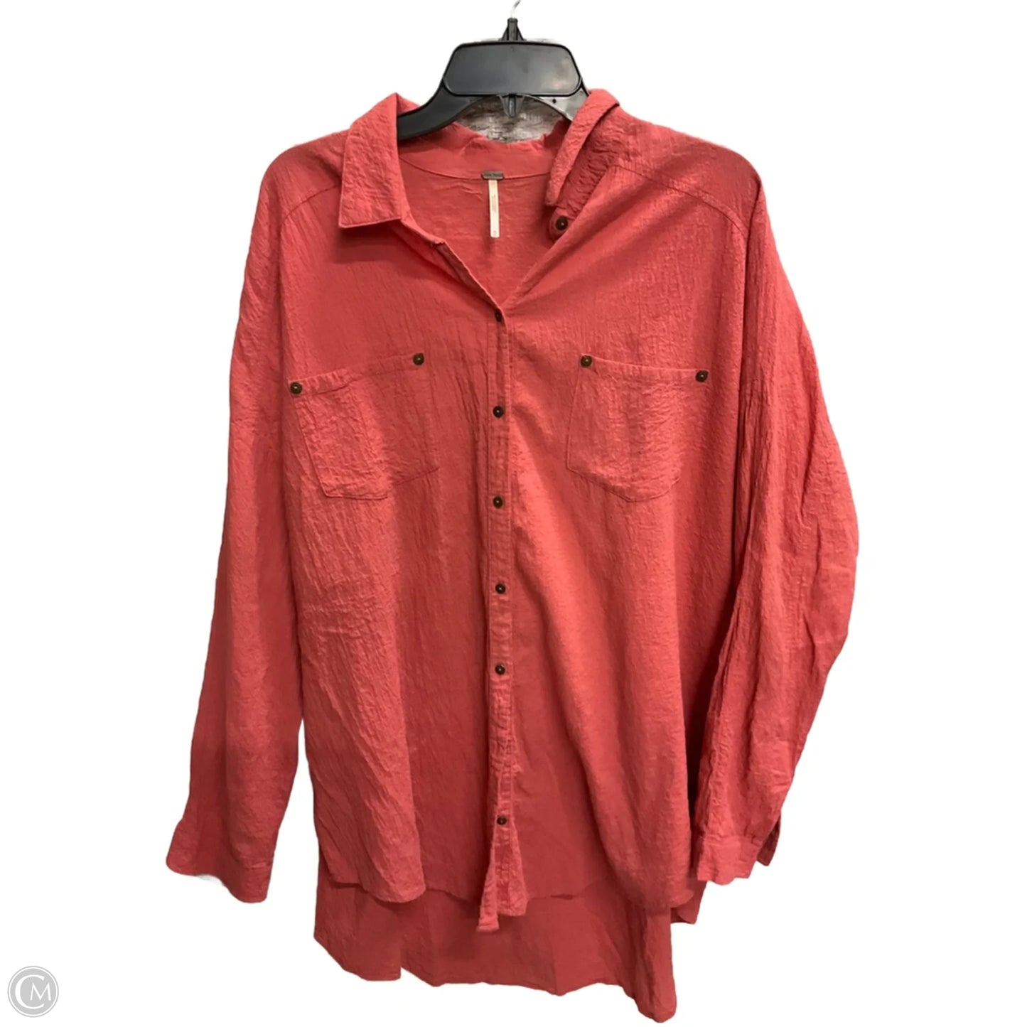 Blouse Long Sleeve By Free People In Orange, Size: M
