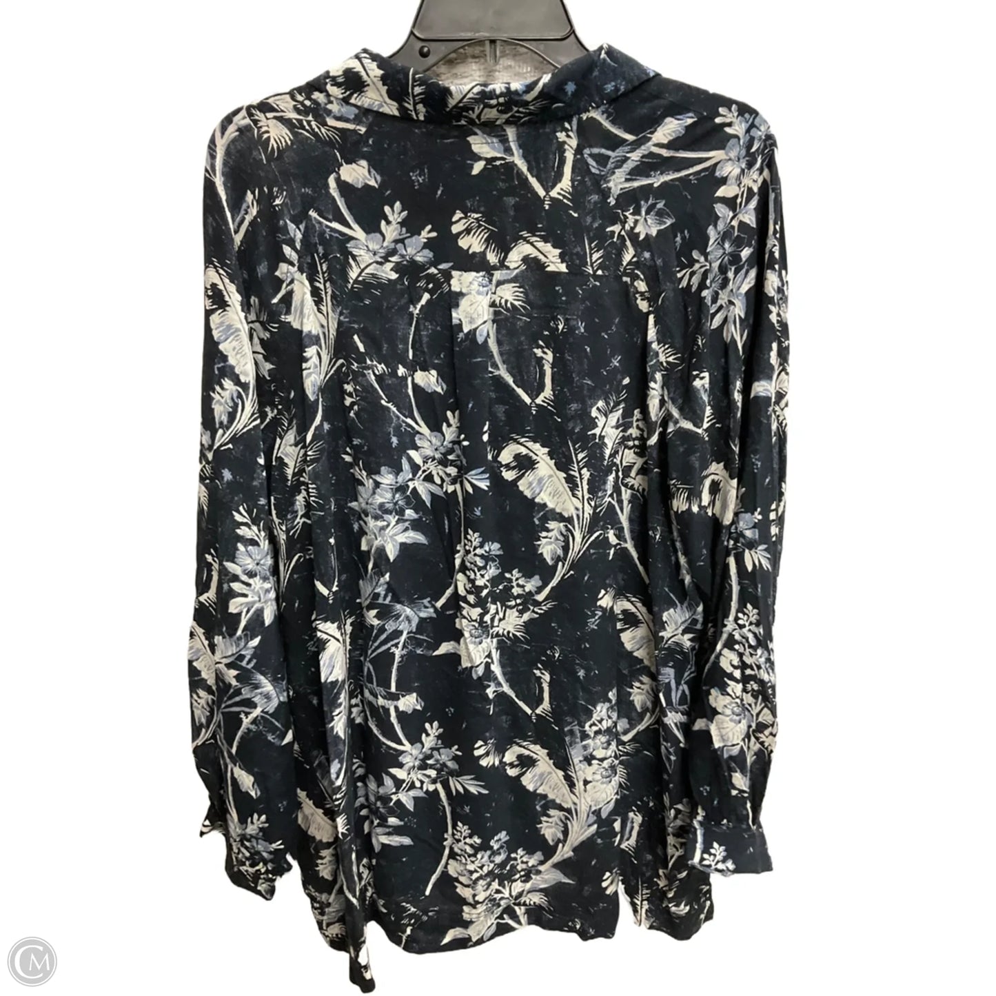 Blouse Long Sleeve By We The Free In Blue & White, Size: M