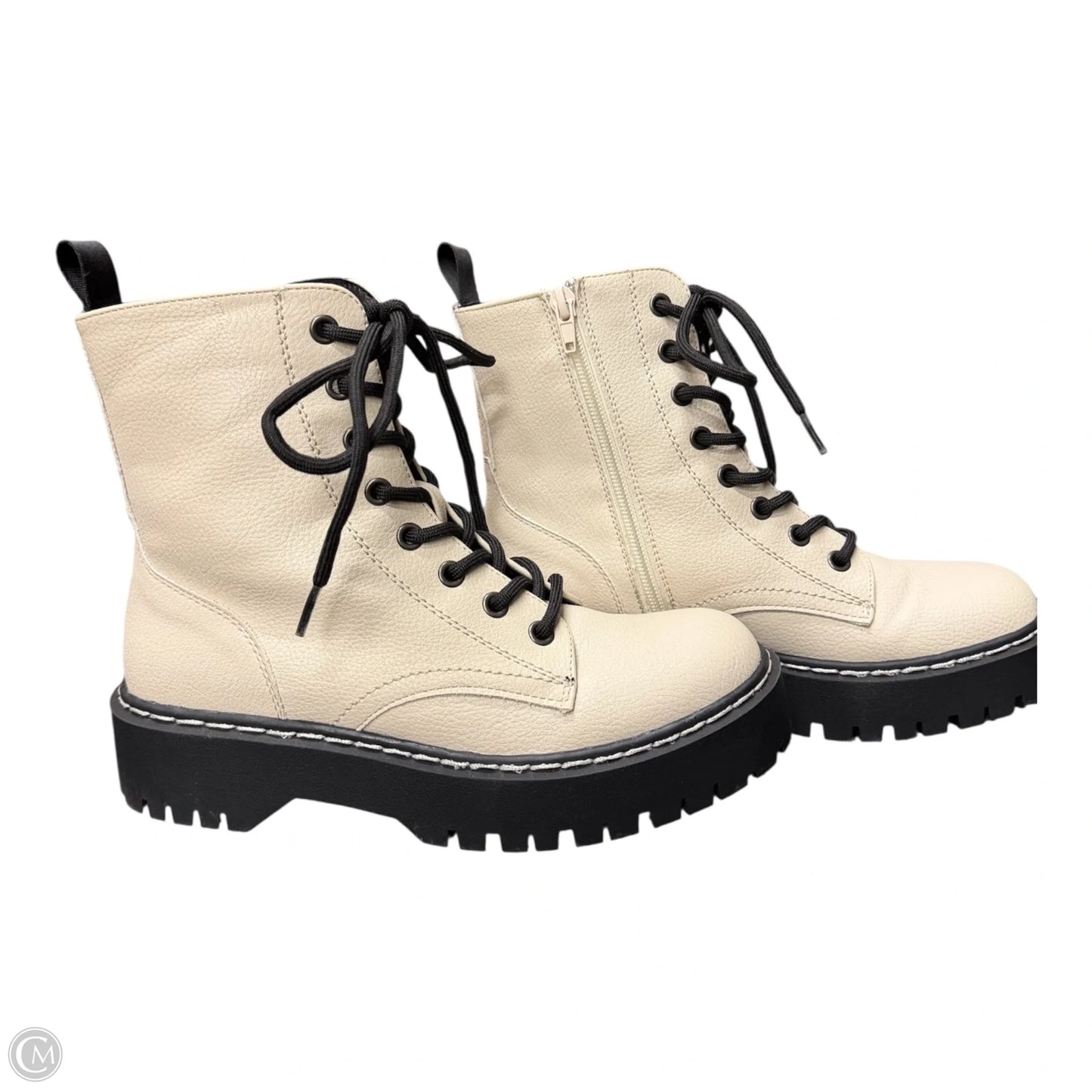 Boots Combat By Sincerely Jules In Black & Cream, Size: 6