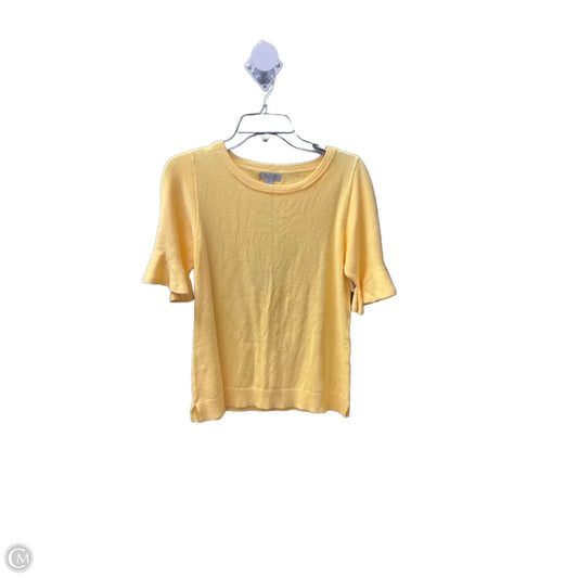 Top Short Sleeve By Joseph A. In Yellow, Size: M
