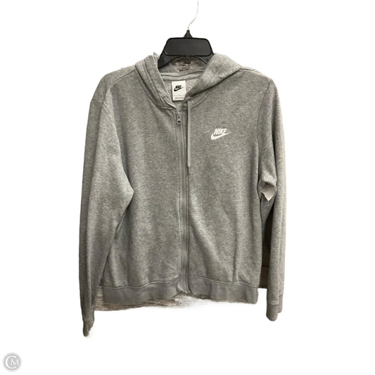 Athletic Jacket By Nike In Grey, Size: L