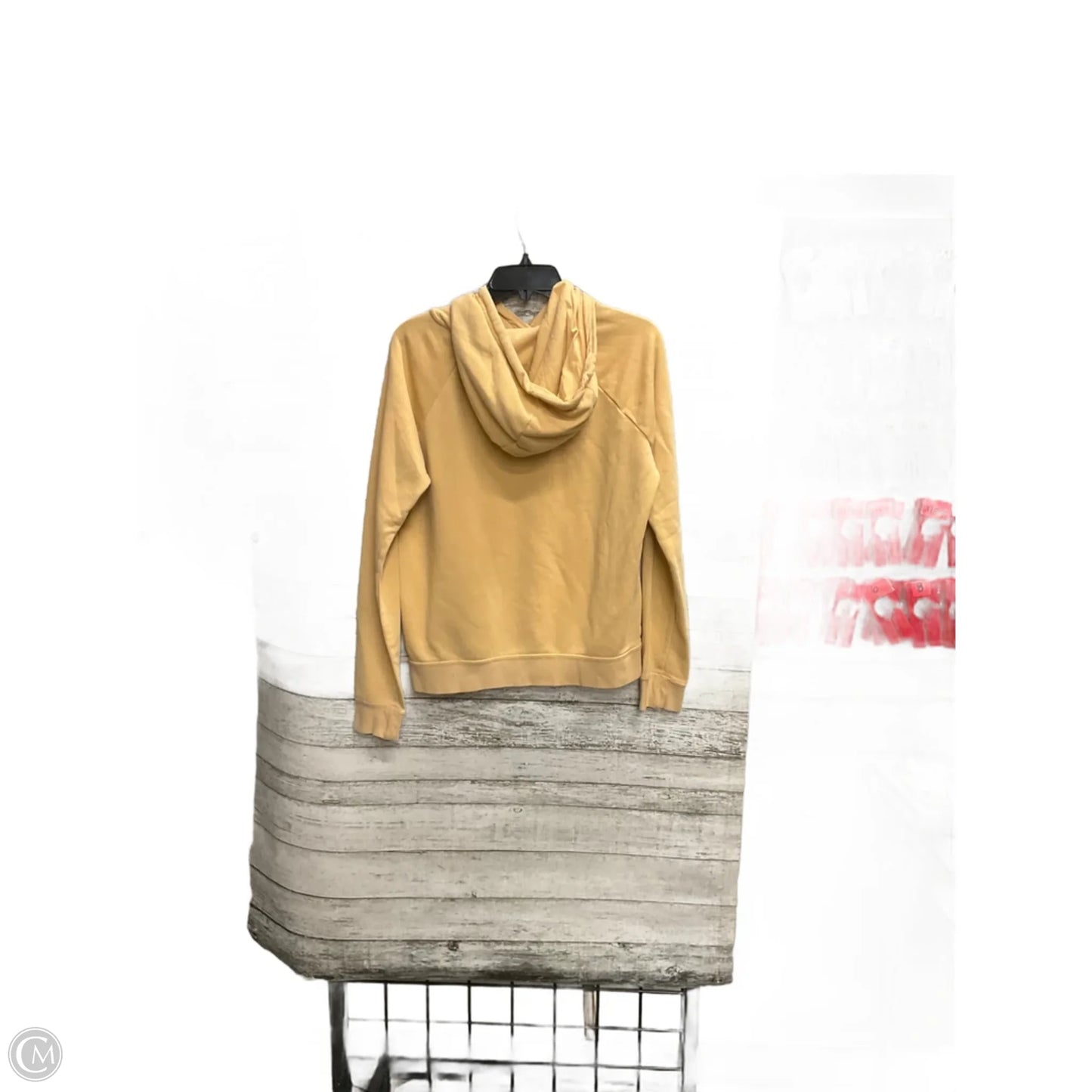 Athletic Sweatshirt Hoodie By Nike In Tan, Size: S