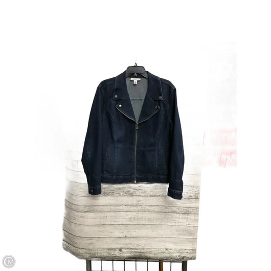 Jacket Denim By Style And Company In Blue Denim, Size: Xl