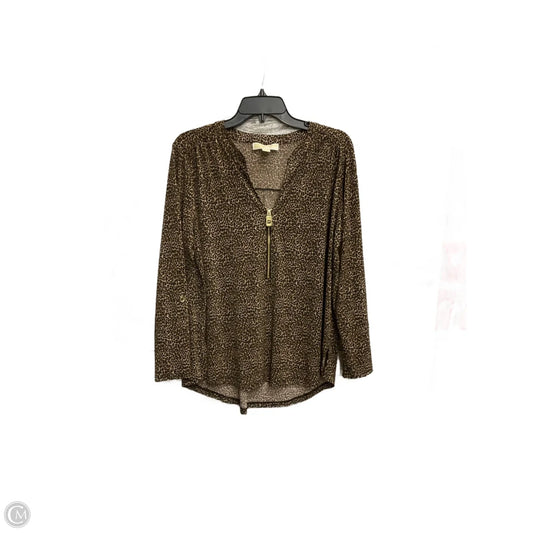 Top Long Sleeve By Michael By Michael Kors In Animal Print, Size: Xl