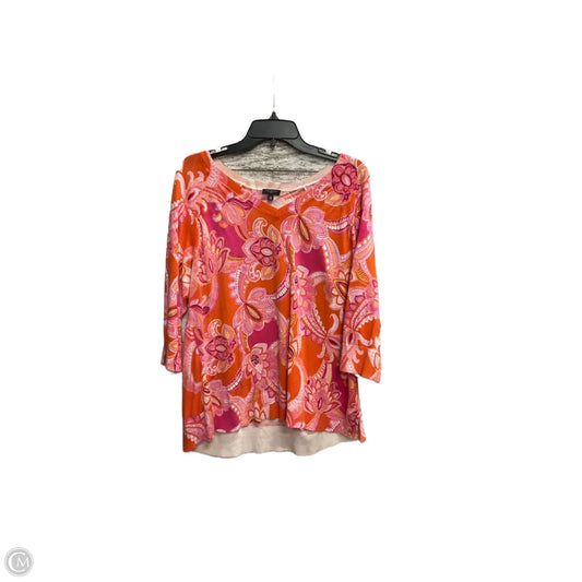 Top 2pc 3/4 Sleeve By Talbots In Multi-colored, Size: 1x