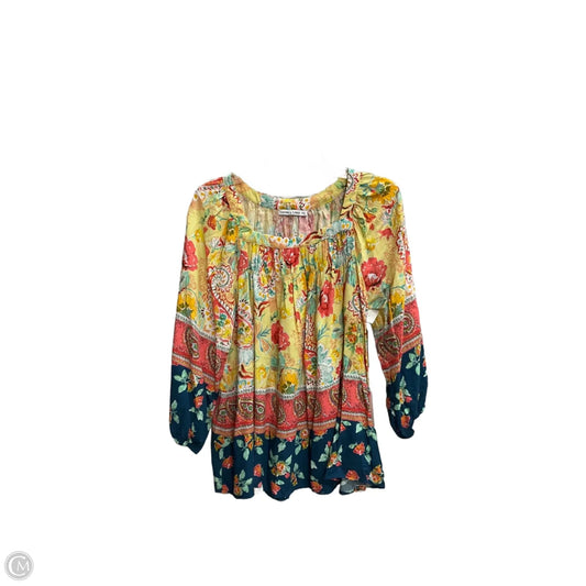 Top 3/4 Sleeve By Figuero & Flower In Multi-colored, Size: Xlp