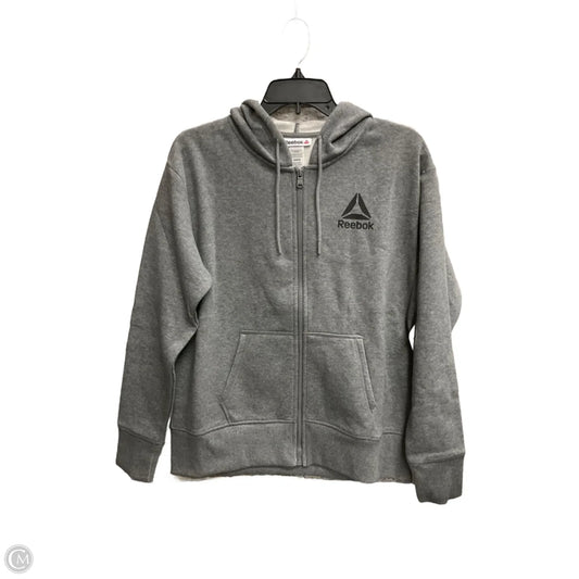 Athletic Jacket By Reebok In Grey, Size: M