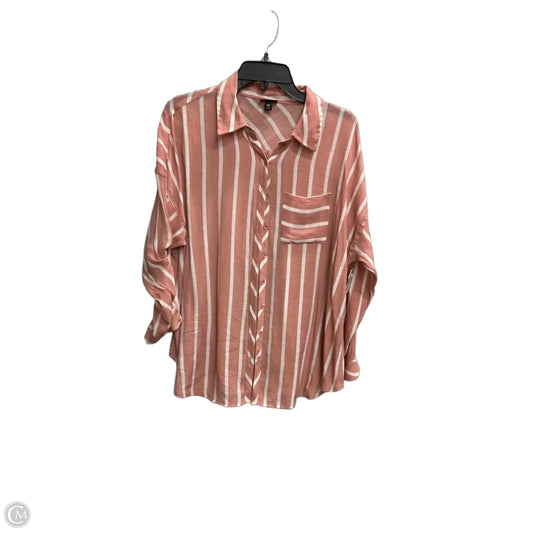 Blouse Long Sleeve By Torrid In Striped Pattern, Size: L