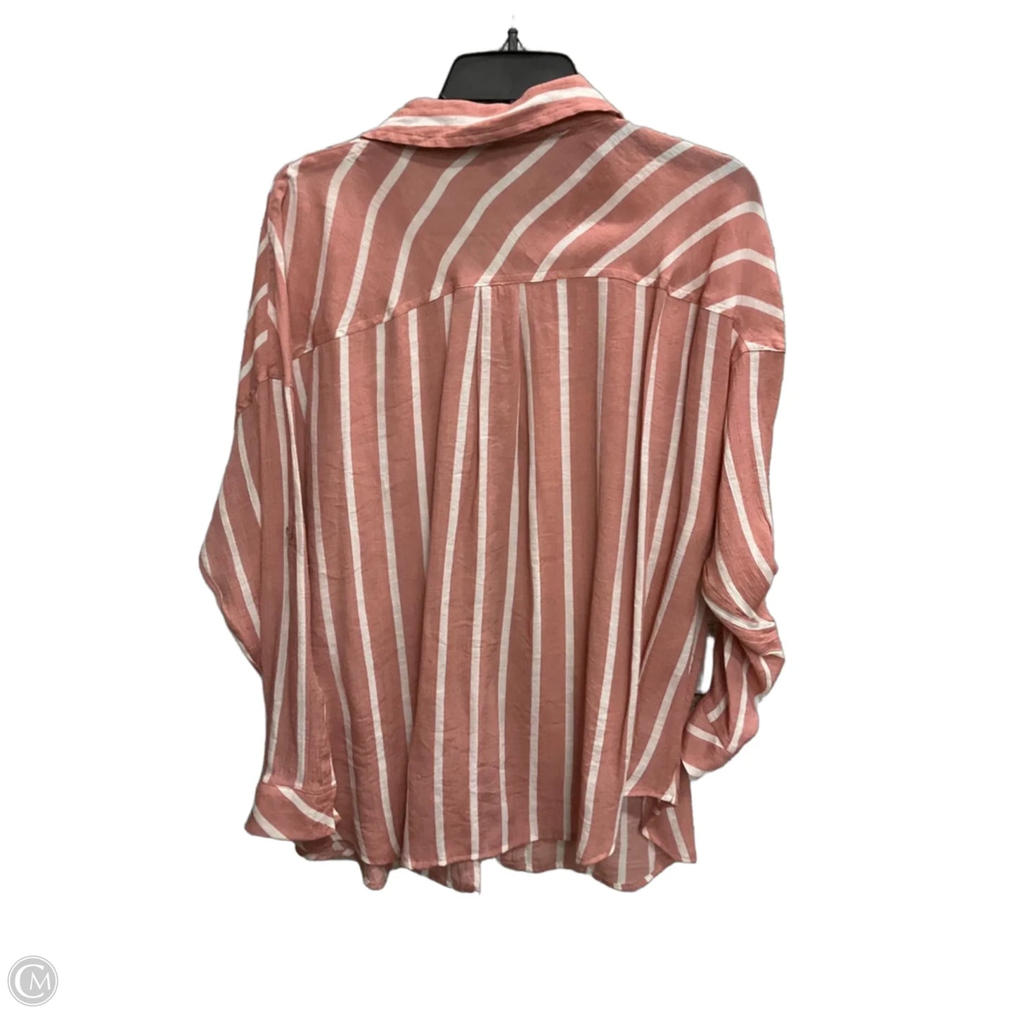 Blouse Long Sleeve By Torrid In Striped Pattern, Size: L
