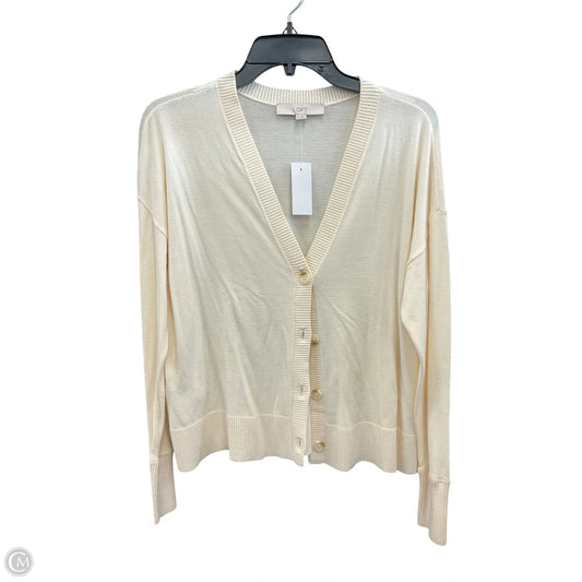 Cardigan By Loft In Cream, Size: S