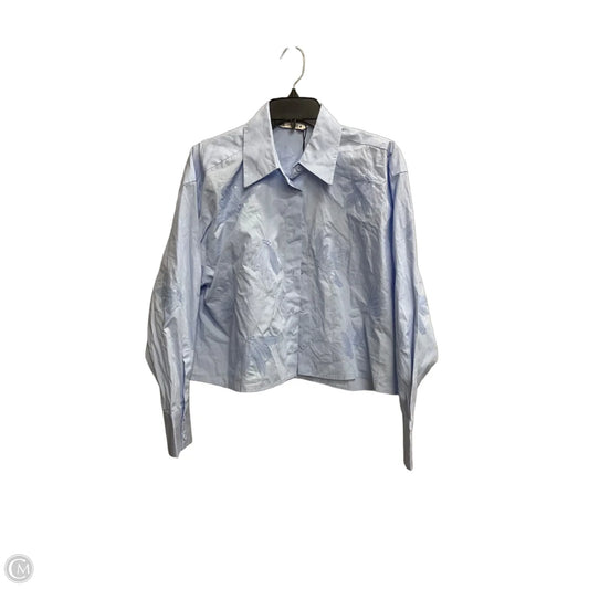 Blouse Long Sleeve By Zara In Blue, Size: M