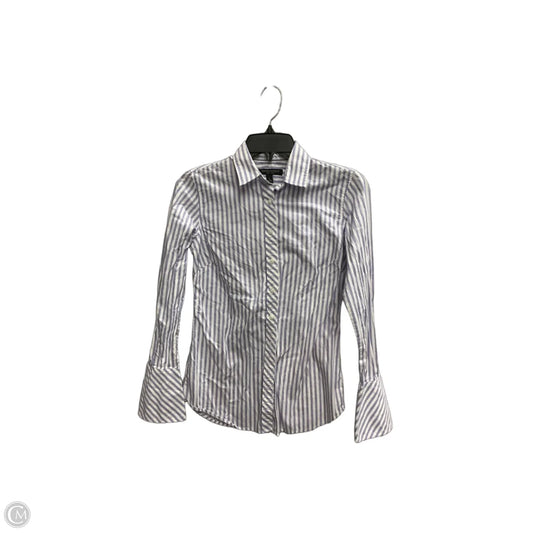 Blouse Long Sleeve By Banana Republic In Striped Pattern, Size: Xs