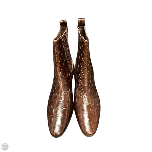 Boots Ankle Heels By J. Crew In Brown, Size: 7.5