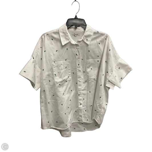 Blouse Short Sleeve By Madewell In White, Size: L