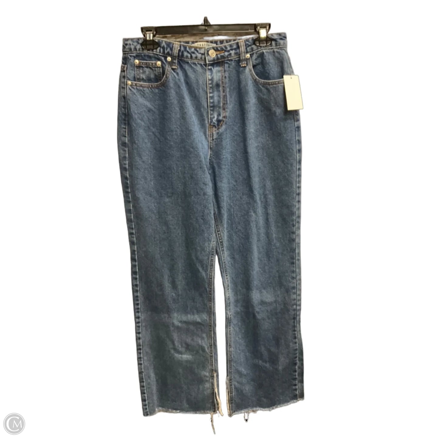 Jeans Wide Leg By Signature Collection In Blue Denim, Size: 8