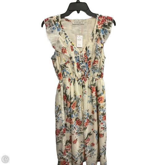 Dress Casual Midi By Abercrombie And Fitch In Floral Print, Size: S