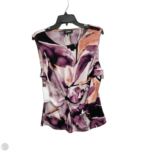 Top Sleeveless By Dkny In Multi-colored, Size: L