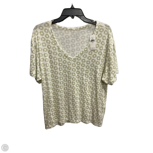 Top Short Sleeve By American Eagle In Green & White, Size: M