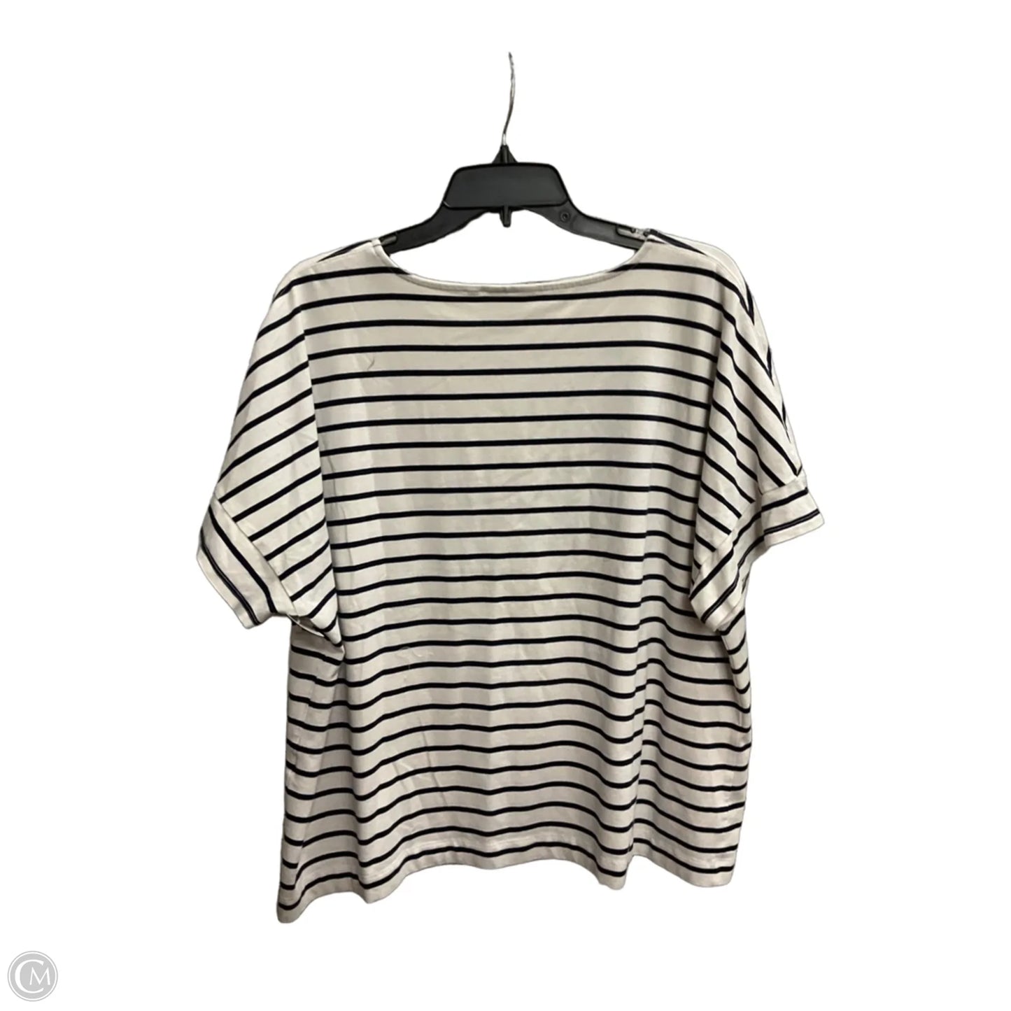 Top Short Sleeve By Chicos In Striped Pattern, Size: Xxl